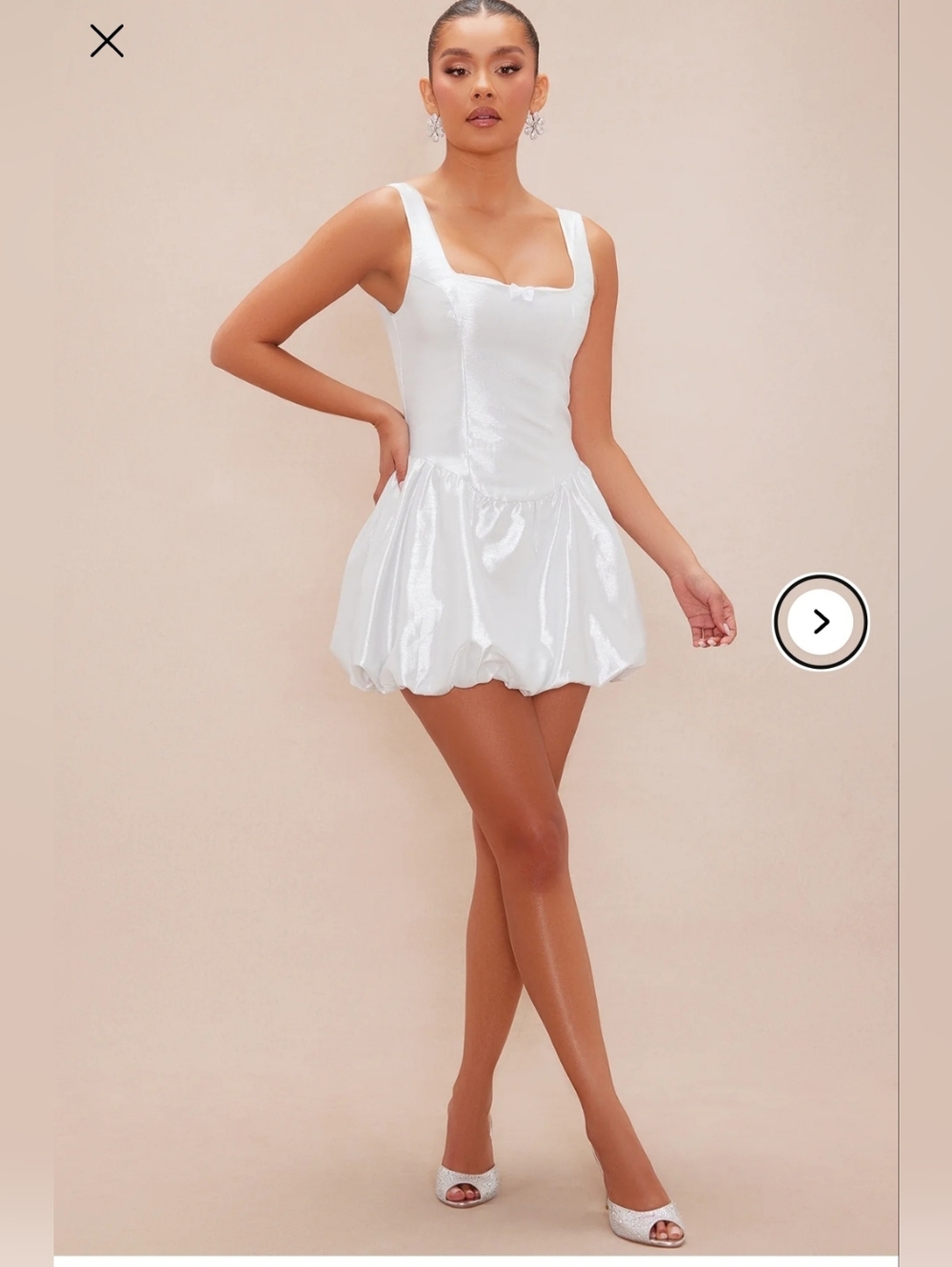 Fashion Nova Womens Luxe Metallic Mini Dress Silver